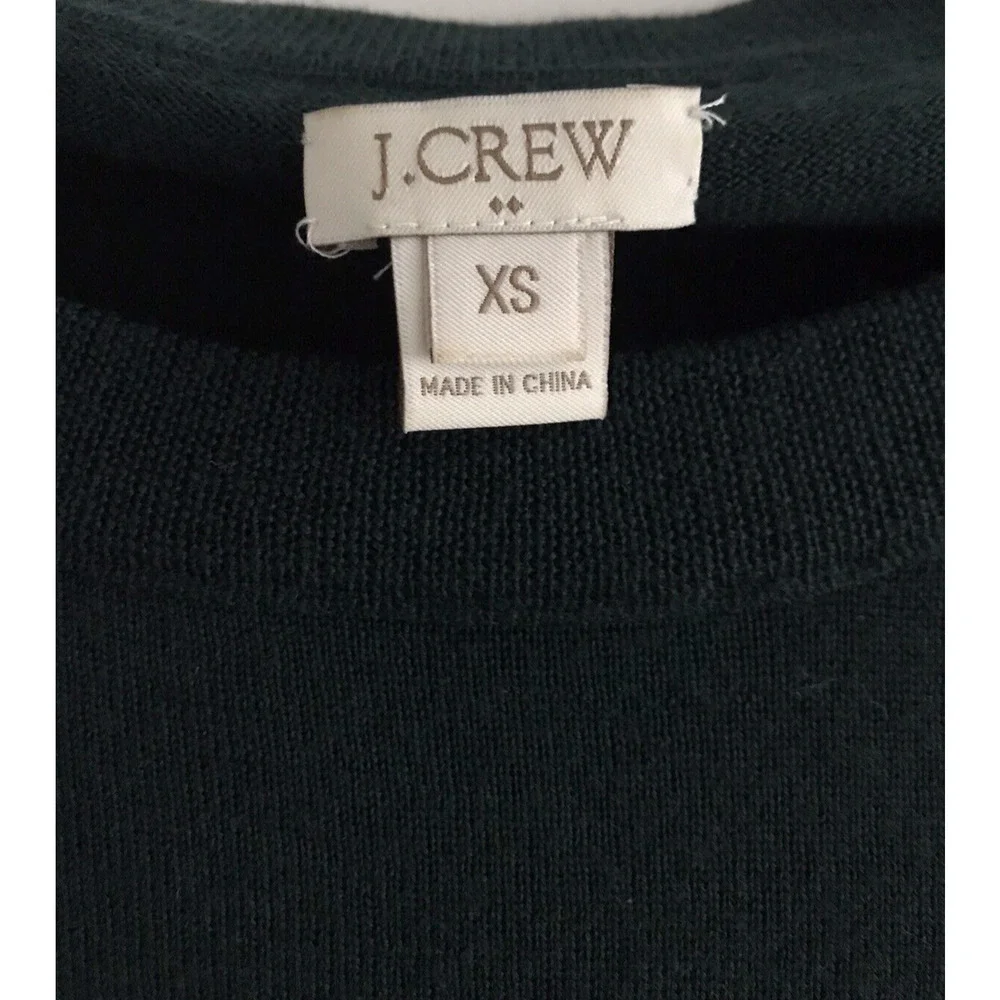 J. Crew | Women's 3/4 Sleeve Crew Neck Pullover Wool Tee Size XS Green